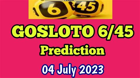 gosloto 6/45 prediction for today